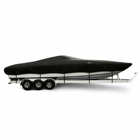 EEVELLE Boat Cover INFLATABLE, Outboard Fits 15ft 6in L up to 88in W Black WSINF1588B-BLK